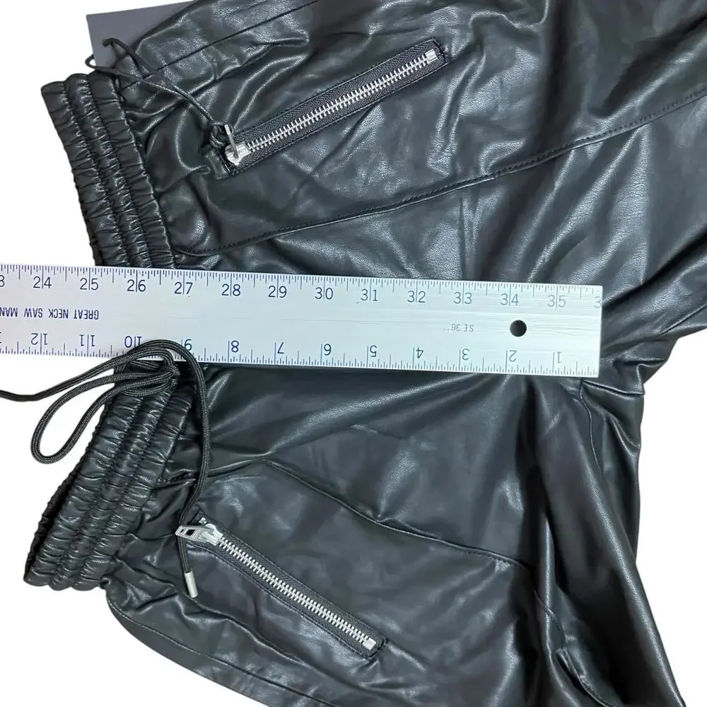 Blank NYC‎ Faux Leather Pants 24 Black Streetwear Moto Biker Zipper
